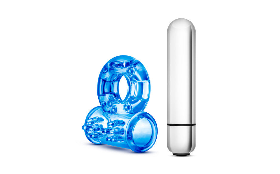 Stay Hard 10 Function Vibrating Bull Ring Blue