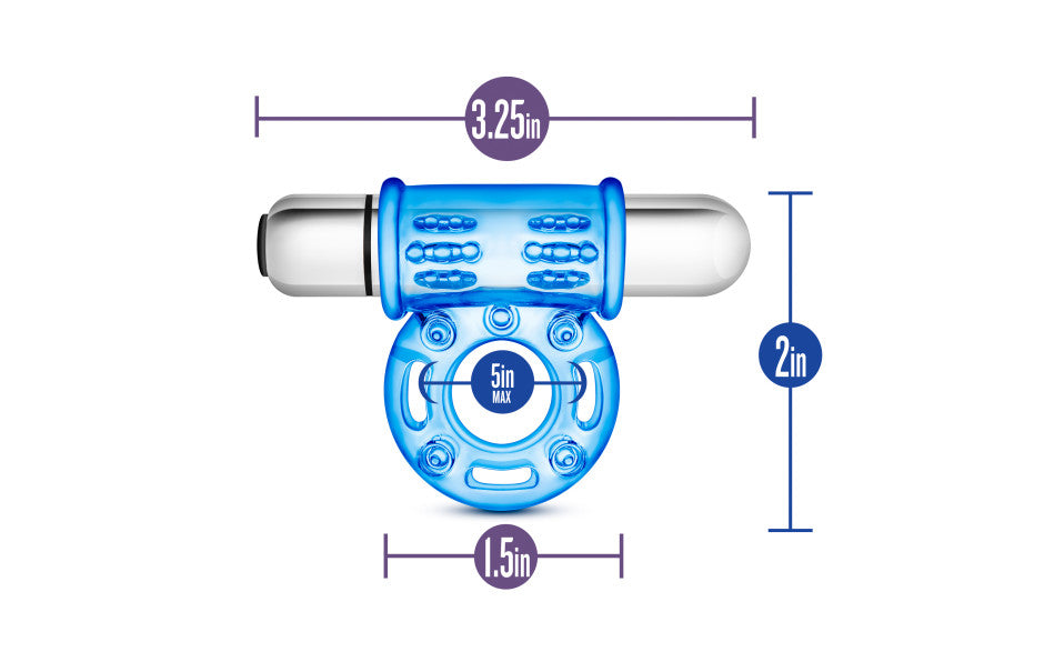 Stay Hard 10 Function Vibrating Bull Ring Blue