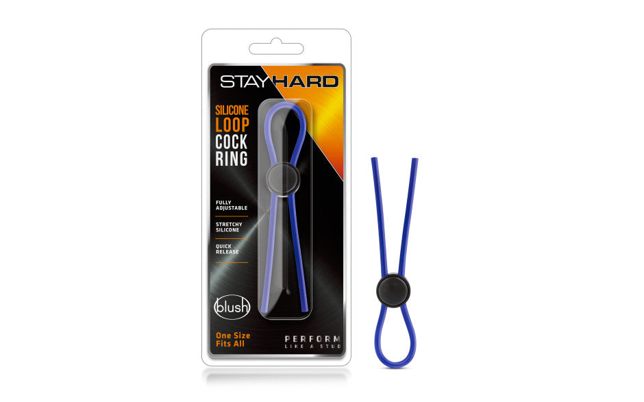 Stay Hard Silicone Loop Cock Ring Blue