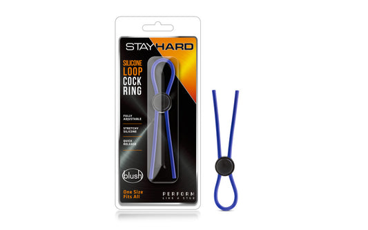 Stay Hard Silicone Loop Cock Ring Blue
