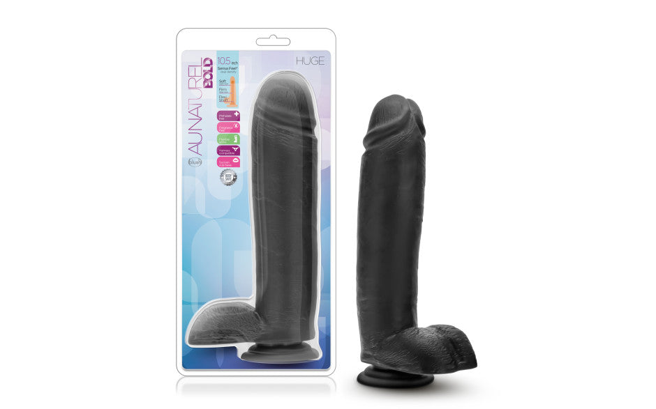 Au Naturel Bold Huge 10.5in Dildo Black