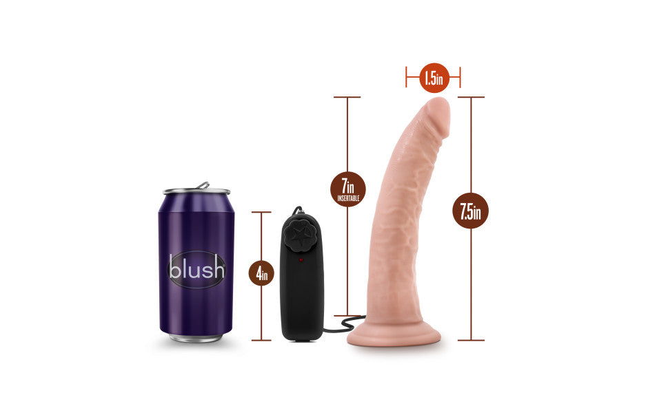 Dr Skin Dr Dave 7in Vibrating Cock with Suction Cup Vanilla