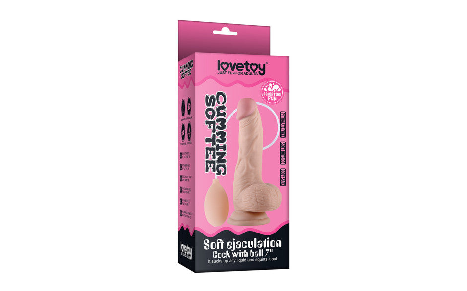Soft Ejaculation Cock With Ball 8in