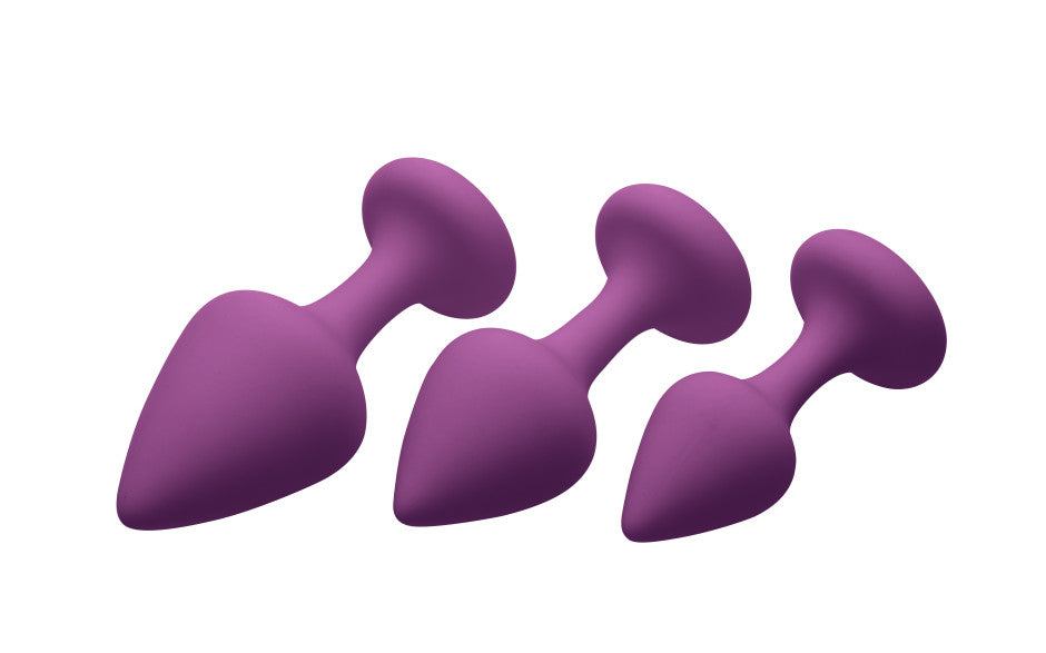 Purple Pleasures 3 Pc Silicone Anal Plugs