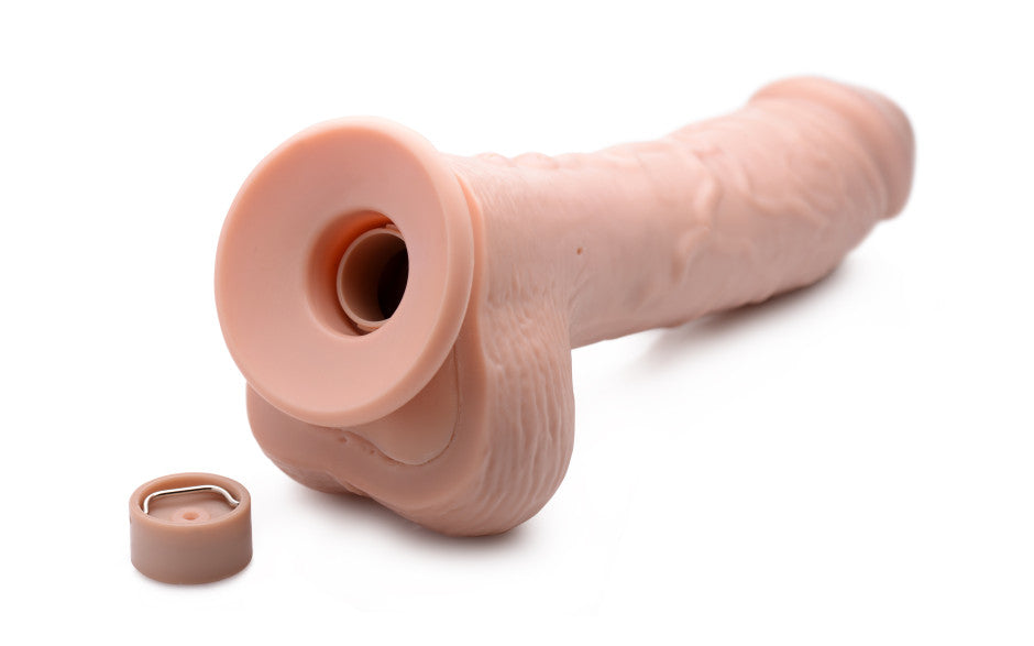 8.5in Dual Density Squirting Dildo Light Skin Tone w Remote