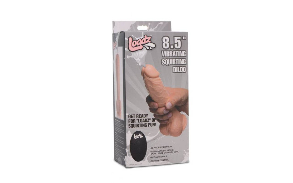 8.5in Dual Density Squirting Dildo Light Skin Tone w Remote