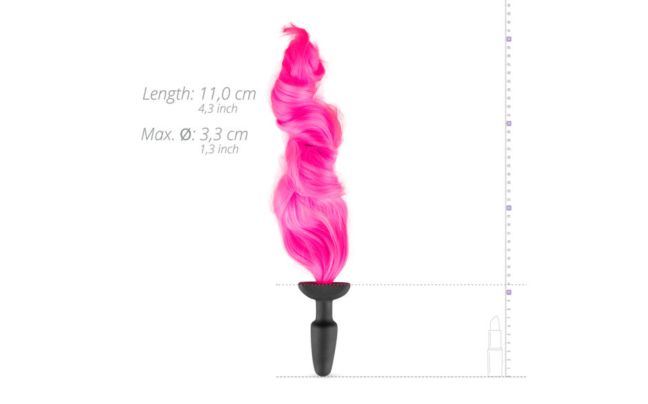 Silicone Butt Plug With Tail Pink