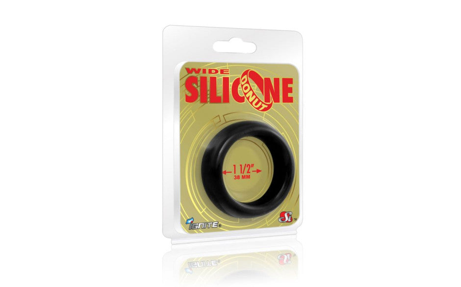 Wide Donut Black Cock Ring 38mm