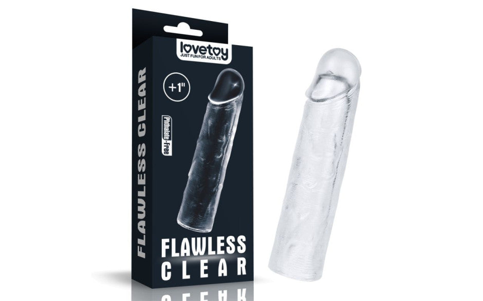 Clear Penis Extender Sleeve Plus 1in