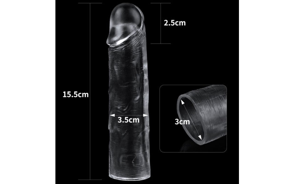 Clear Penis Extender Sleeve Plus 1in