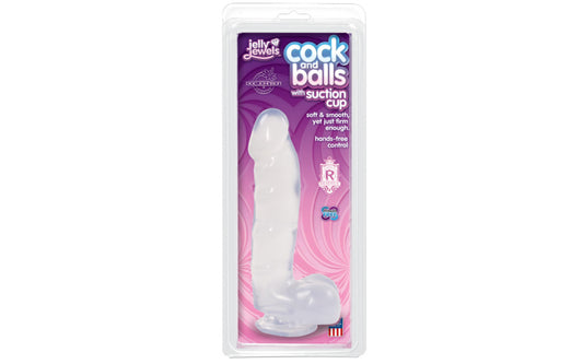 Cock And Balls With Suction Cup Diamond Clear