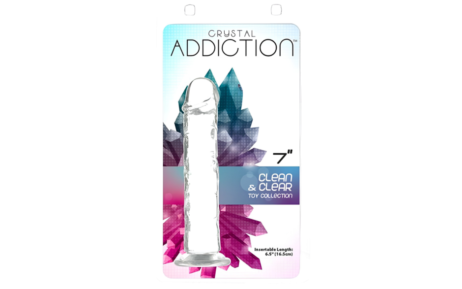 Crystal Dildo Straight 7in Clear