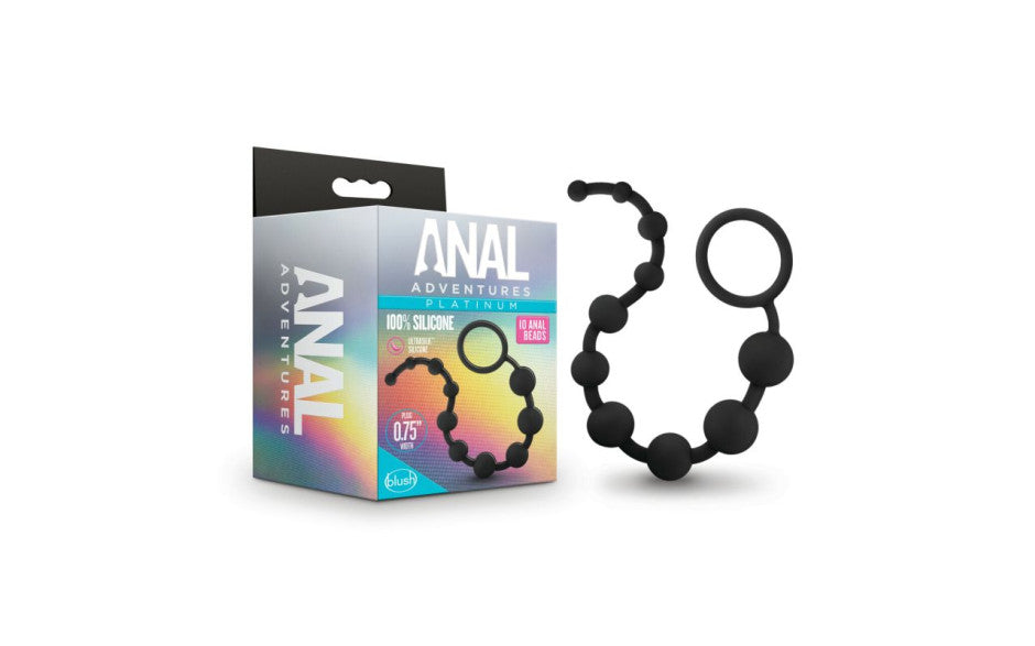Anal Adventures Platinum Silicone 10 Anal Beads