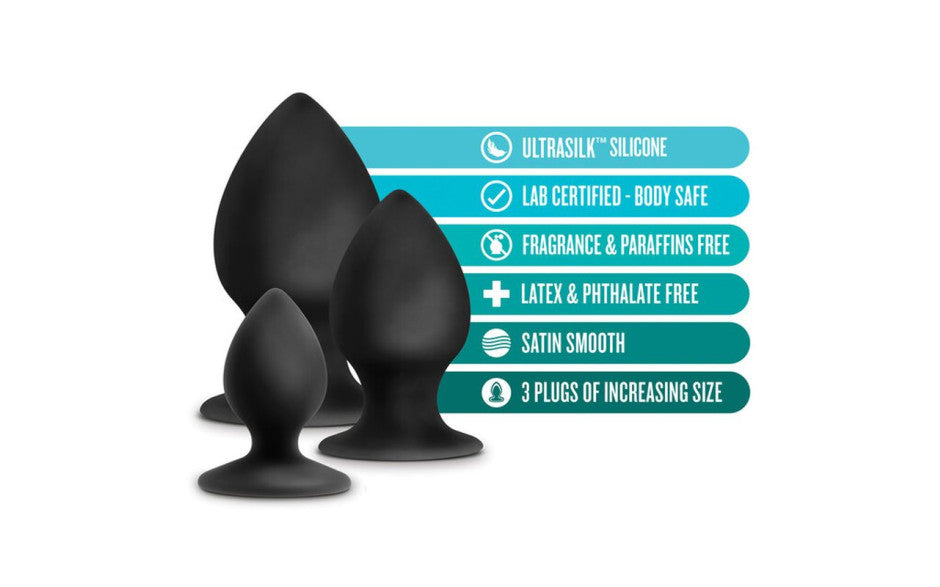 Anal Adventures Platinum Silicone Anal Stout Plug Kit