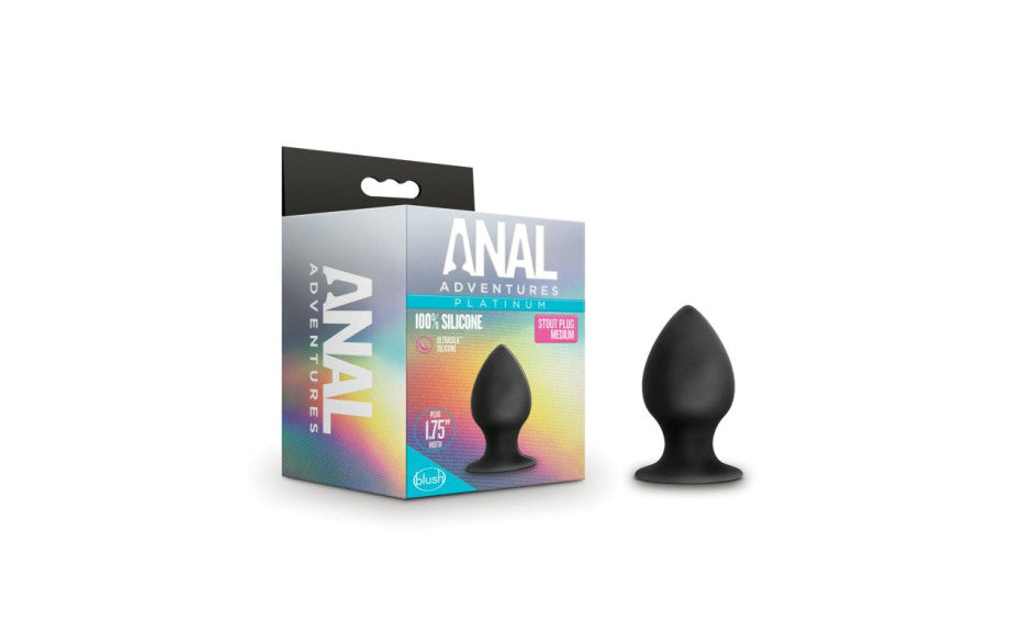 Anal Adventures Platinum Silicone Anal Stout Plug Medium