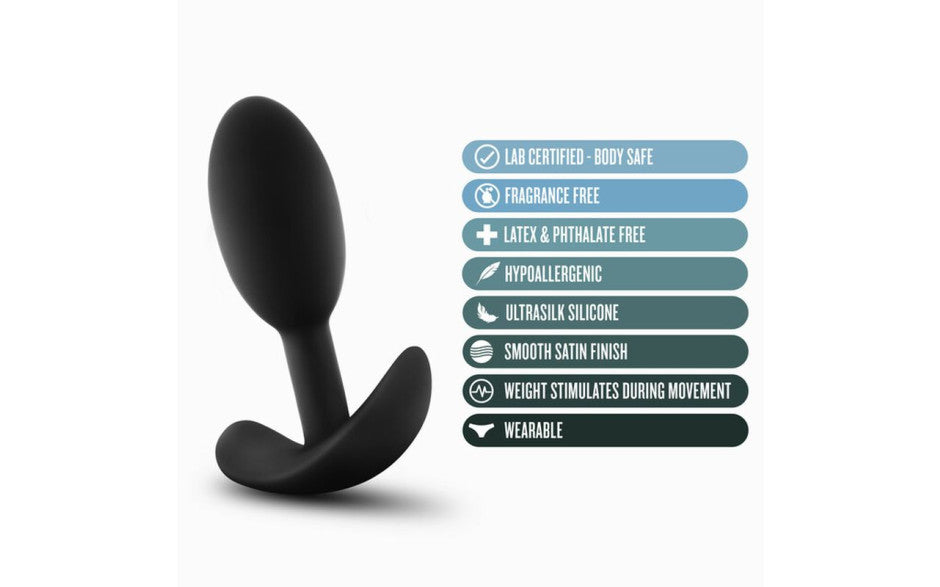Anal Adventures Platinum Silicone Vibra Slim Plug Small