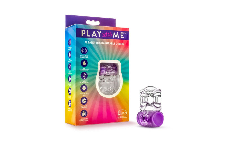 Play with Me Pleaser Rechargeable C Ring Purple
