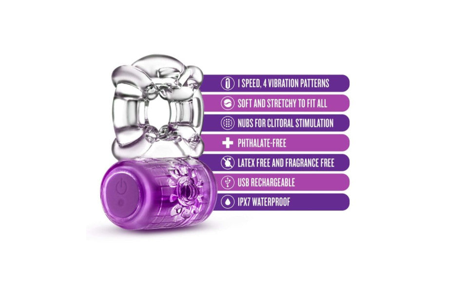 Play with Me Pleaser Rechargeable C Ring Purple