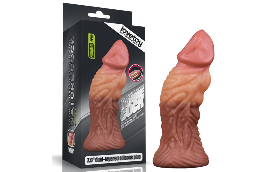 Nature Cock 7in Dual Layer Huge ALIEN Silicone Butt Plug Dildo