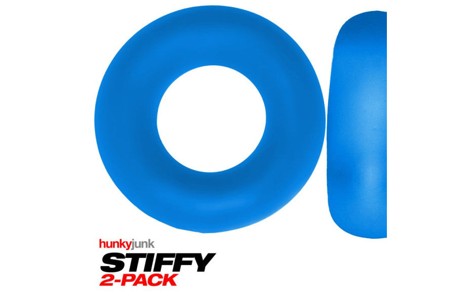 Stiffy 2 Pc Bulge Cockrings by HunkyJunk Teal Ice