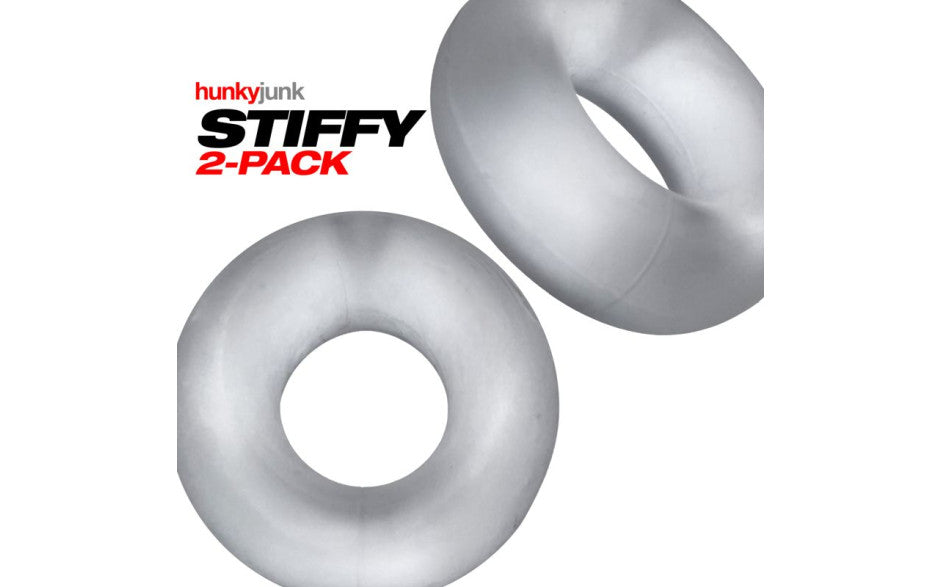 Stiffy 2 Pc Bulge Cockrings by HunkyJunk Ice Clear Ice