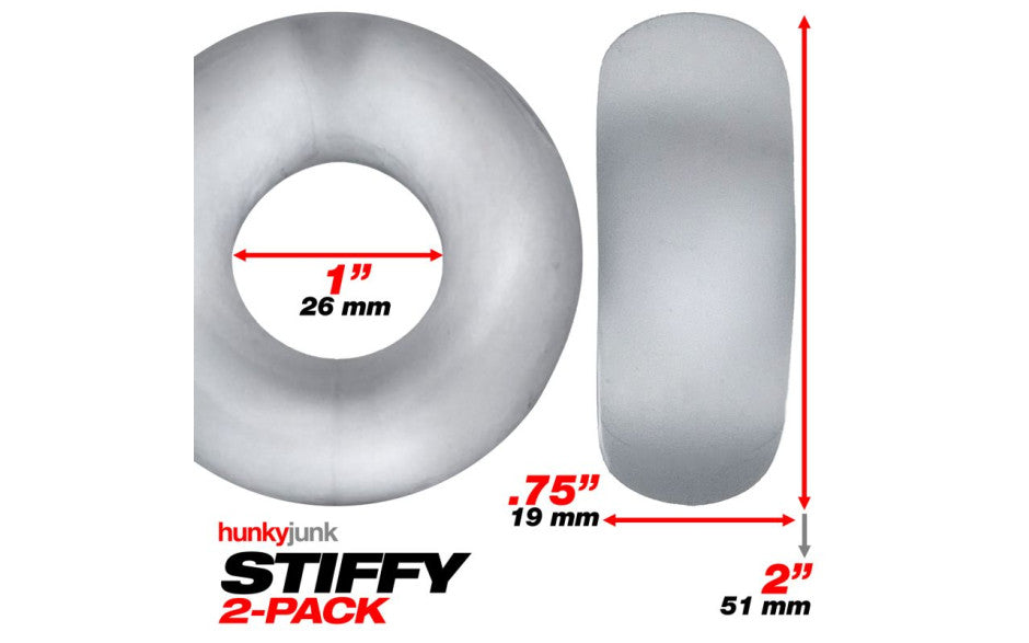 Stiffy 2 Pc Bulge Cockrings by HunkyJunk Ice Clear Ice