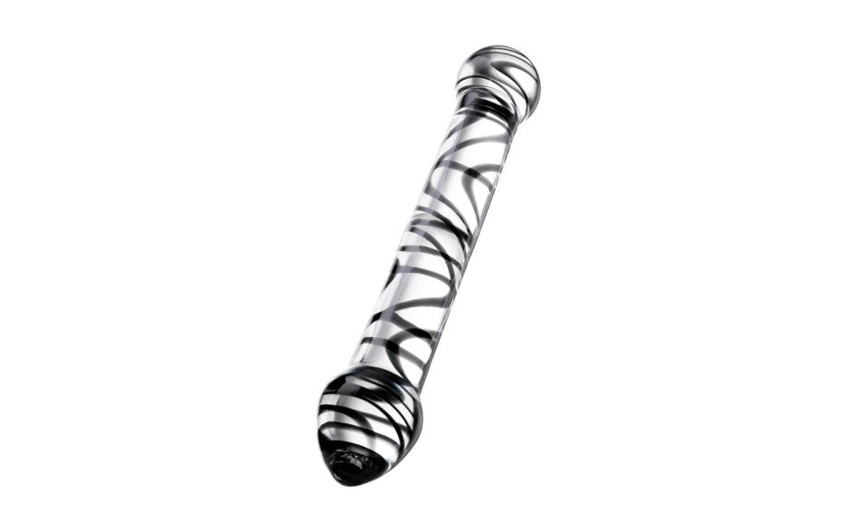 Sexus Glass Dildo Duo Black Swirl 20.5cm