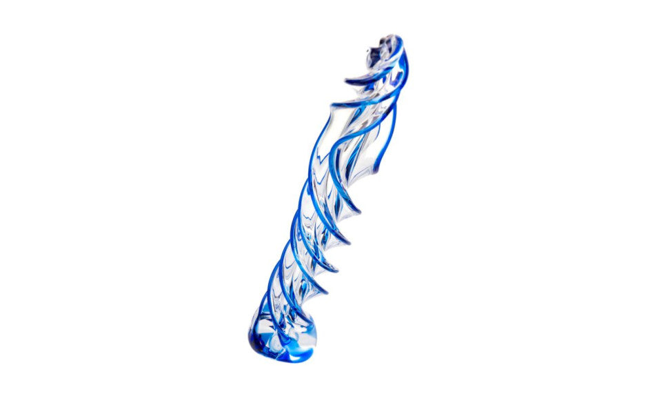 Sexus Glass Dildo Blue Helix 18.7cm