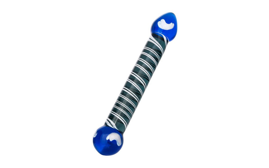 Sexus Glass Dildo Duo Blue 20cm