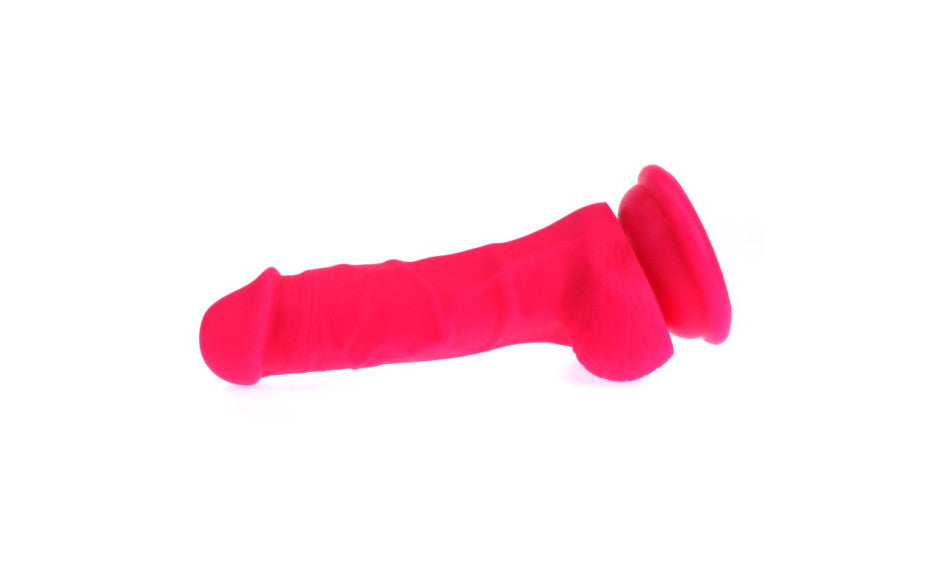 Realistic Dildo Veined Shaft w Balls Pink