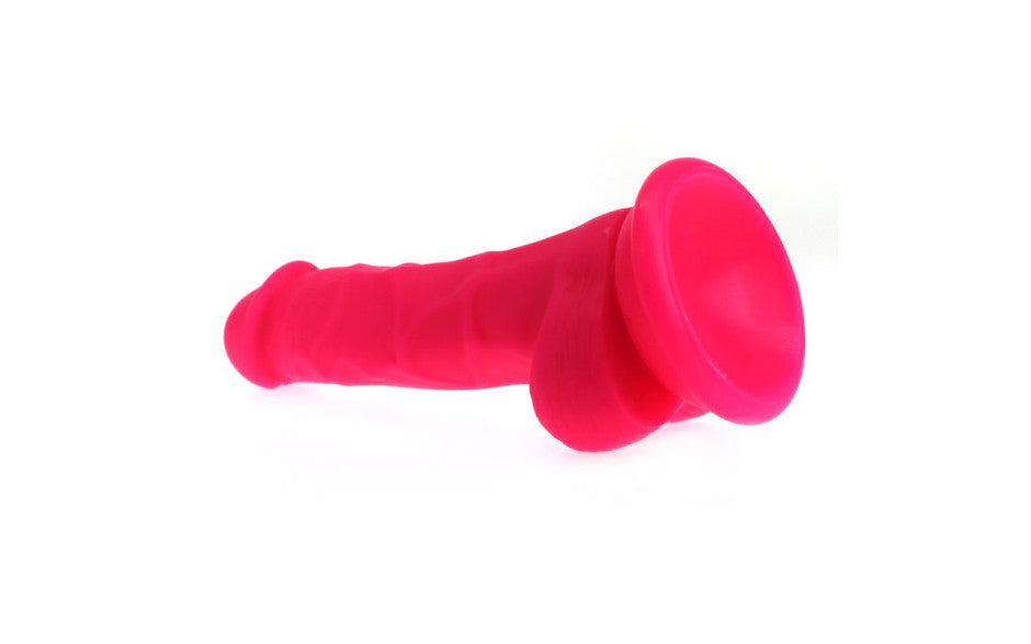 Realistic Dildo Veined Shaft w Balls Pink