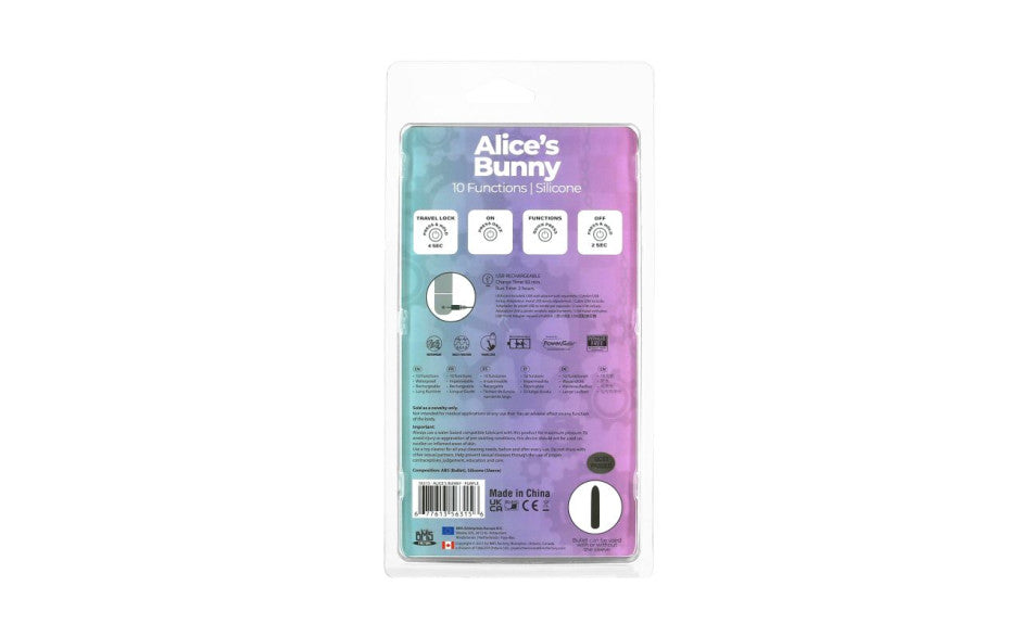 Alices Bunny Rechargeable Bullet w Rabbit Sleeve Purple