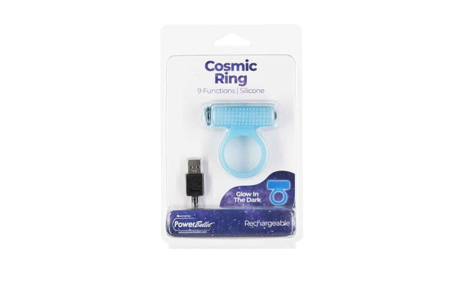 Power Bullet Cosmic Cock Ring w Bullet Glow in the Dark