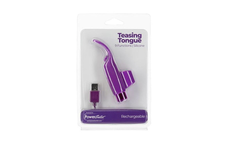 Power Bullet Teasing Tongue  w Rechargeable Bullet Purple