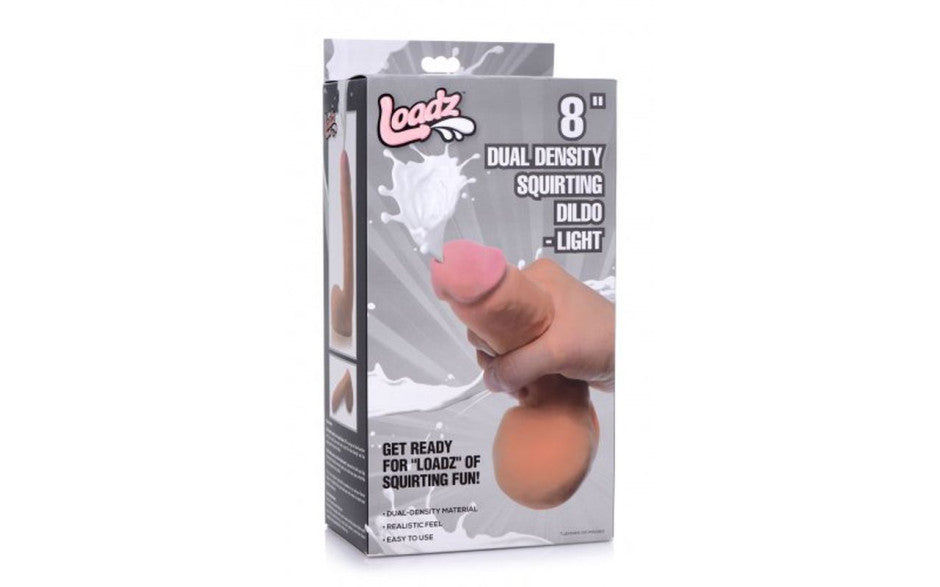 8in Dual Density Squirting Dildo w Balls Reservoir