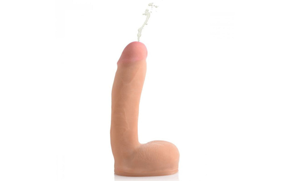 8in Dual Density Squirting Dildo w Balls Reservoir
