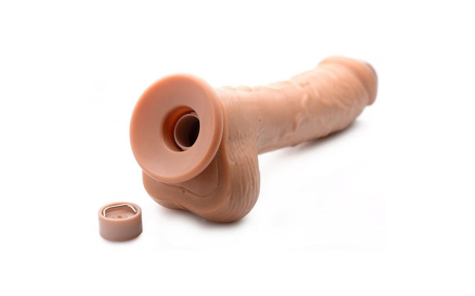 8.5in Dual Density Squirting Dildo Medium Skin Tone w Remote
