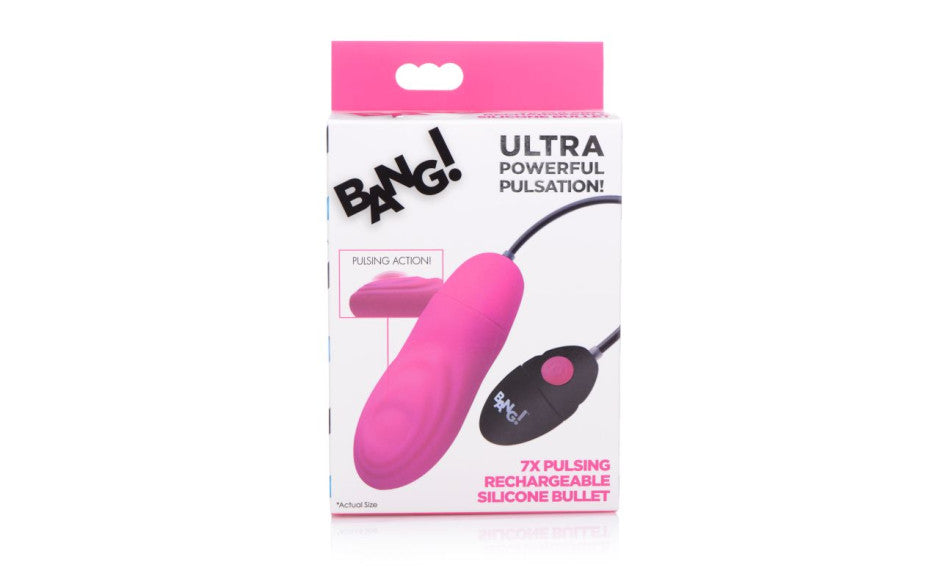 7X Pulsing Rechargeable Bullet Pink