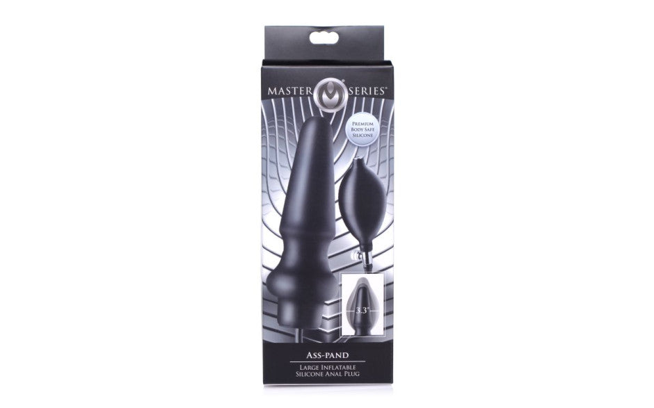 Ass Pand Large Inflatable Silicone Plug Black
