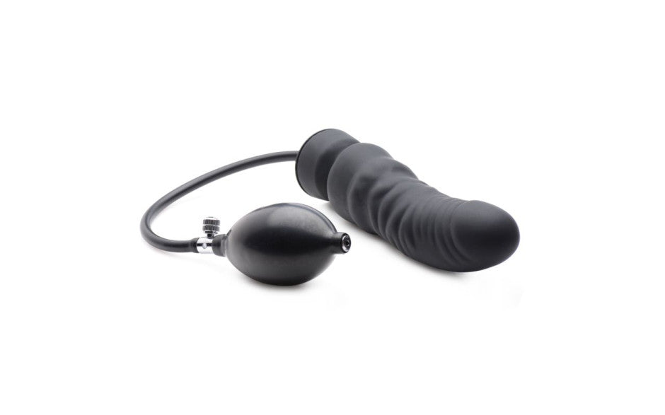 Dick Spand Inflatable Silicone Dildo Black