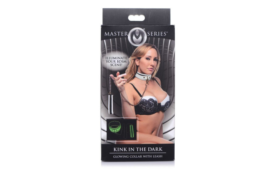 Kink in the Dark Glowing Collar and Lead Fluro Green
