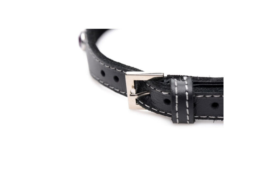 Bling Vixen Leather Choker w Clear Rhinestones