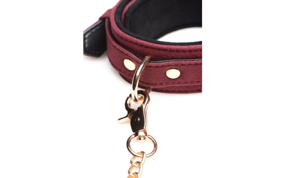 6 Pc Velvet Bondage Set Burgundy