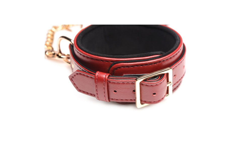 6 Pc PU Leather Bondage Set Burgundy