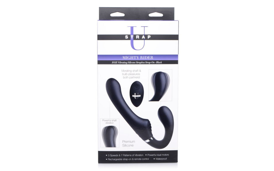 Mighty Rider 10X Strapless Strap-On Black w Remote