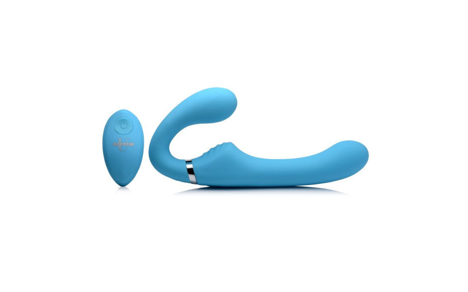 Mighty Rider 10X Strapless Strap-On Blue w Remote