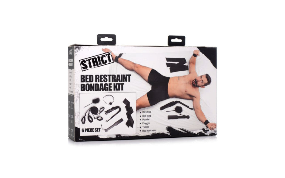 Bed Restraint Bondage Kit Black