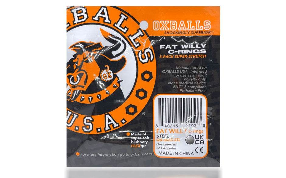 Fat Willy 3 Pc Jumbo Cockrings Orange