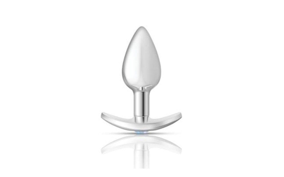 Cheeky Charms Silver Anchor Butt Plug  w Clear and Teal Jewel Kit