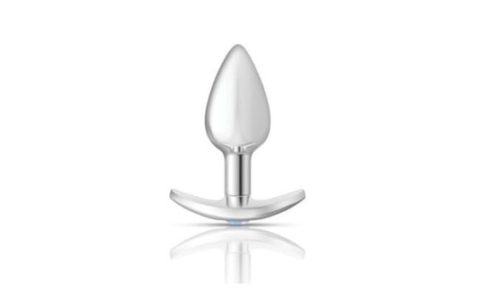 Cheeky Charms Silver Anchor Butt Plug  w Clear and Teal Jewel Kit